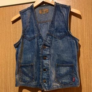 Vintage women's vest Blue Mauntain Jeans Size M 100% Cotton